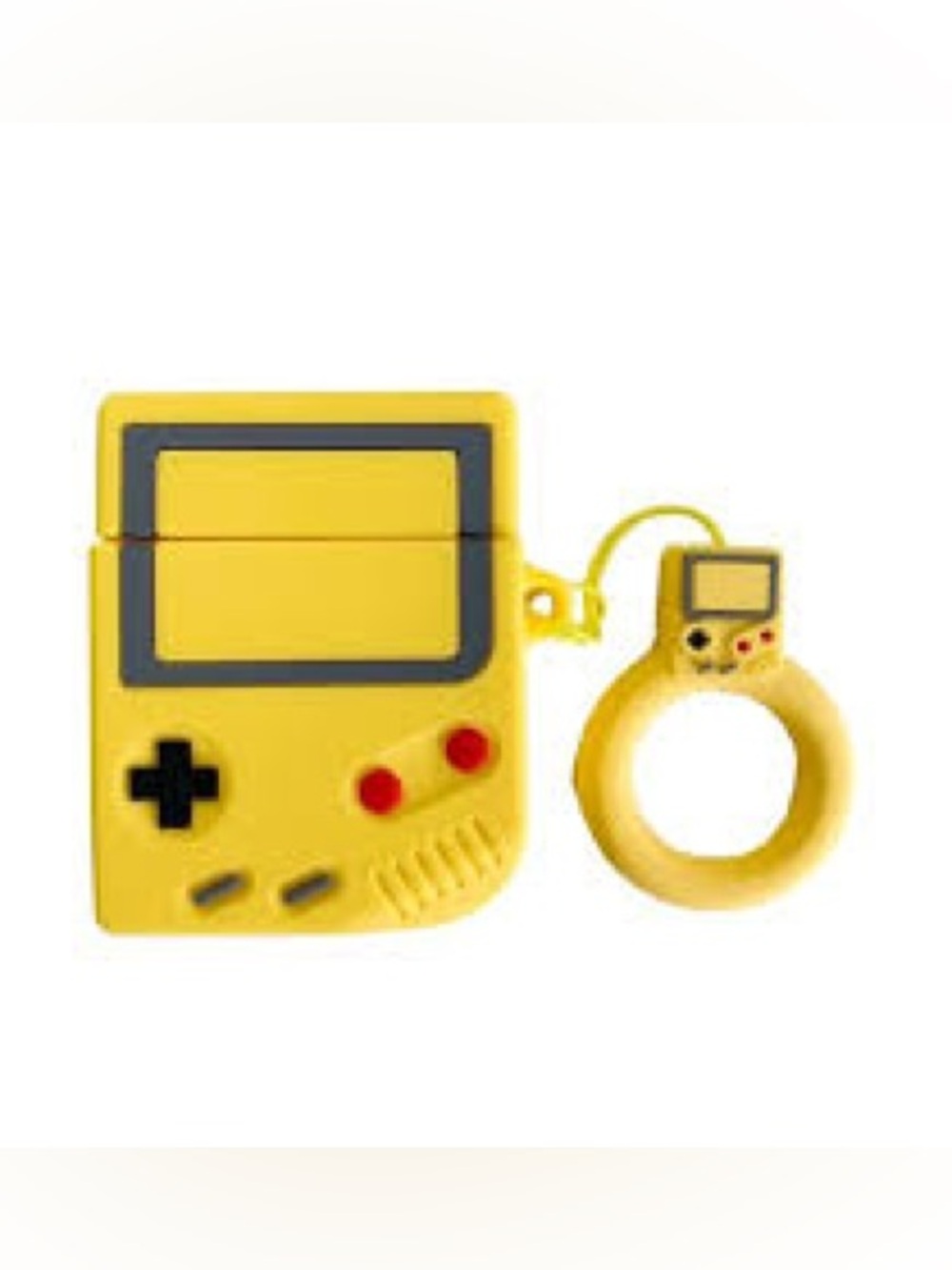 Yellow Retro Game Console Silicone Phone Case with Keyring